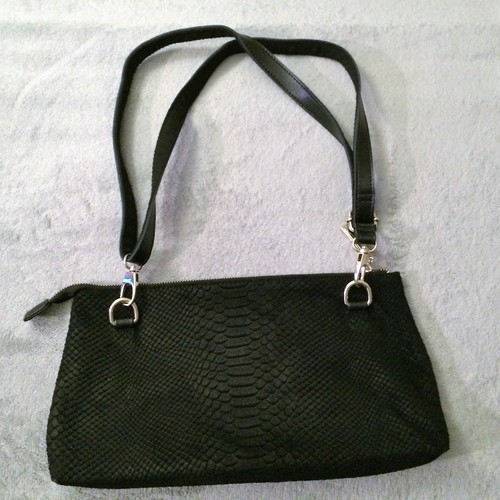 NAF NAF Neue Umhängetasche od Clutch, Leder, fein genarbt, schwarz LUXUS PUR - Bild 9 von 12