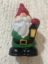 Holiday Time 11" Light Up Tabletop Gnome Blow Mold, Christmas Holiday. Works