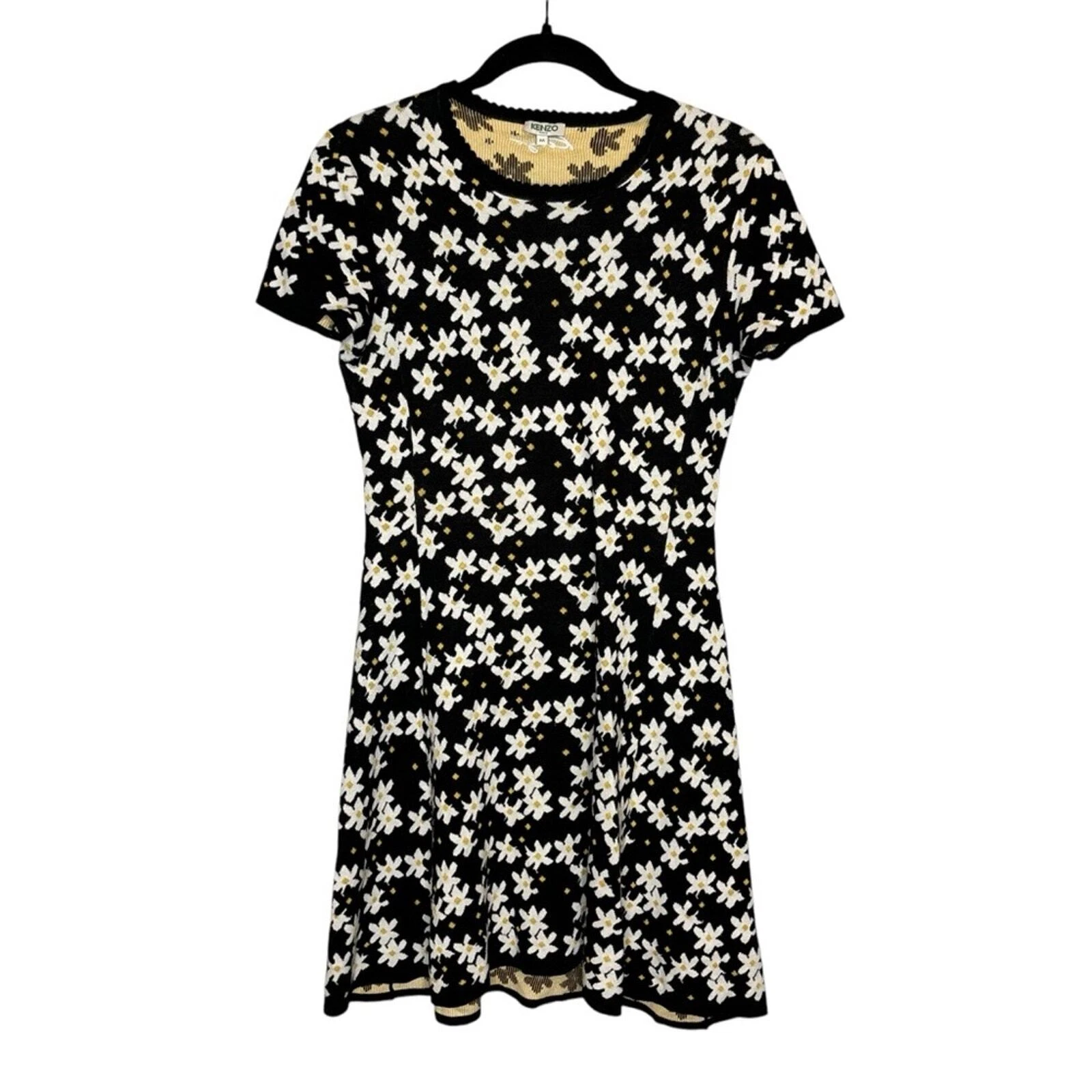 Mini Abito Kenzo Jackie Fiori Maglia Cotone Margherita