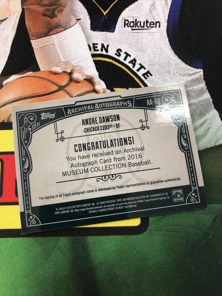 2016 Topps Museum Collection Andre Dawson 08/50 Jersey Number Auto Autograph - Image 2 of 2