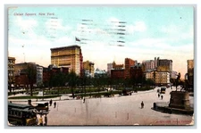 Union Square Street View New York City NY NYC DB Postcard W14