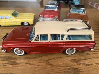 1960s RAMBLER WAGON TINPLATE PUSH RICTION CAR MODEL MADE BY BANDAI JAPAN 8 
