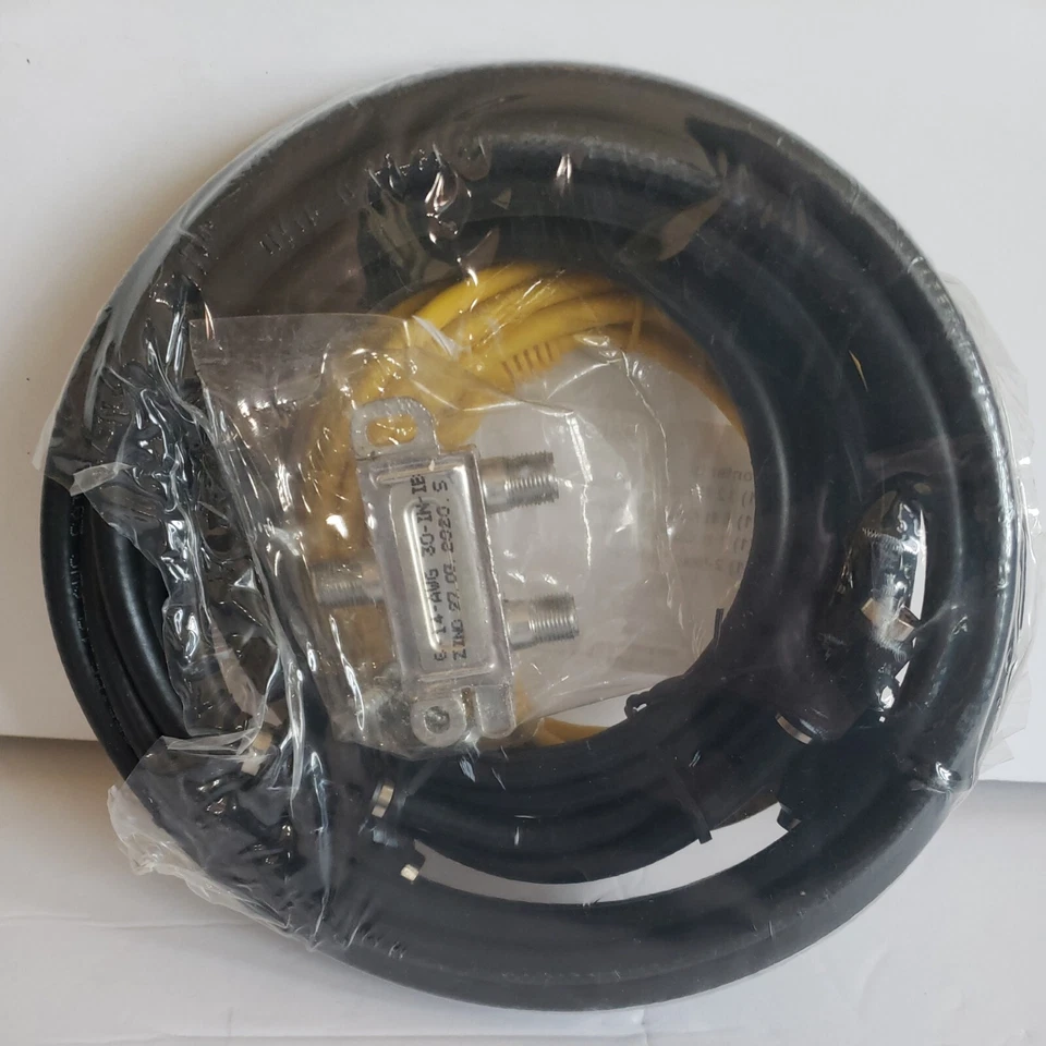 PPC HSD KIT 2 Coax Jumpers 1 Cat 5E Jumper, 1 2-Way Splitter  CH-SIK-DATA-02 New - Image 2 of 4