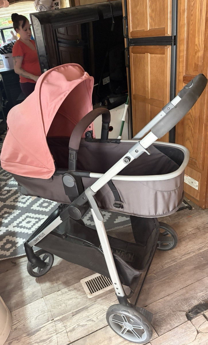 Evenflo Omni Plus Pink Gray Baby Stroller Carriage Folding Adjustable  Handles | eBay
