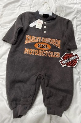 Vintage NWT Harley Davidson BABY Fleece Long Sleeve One Piece 18 Months