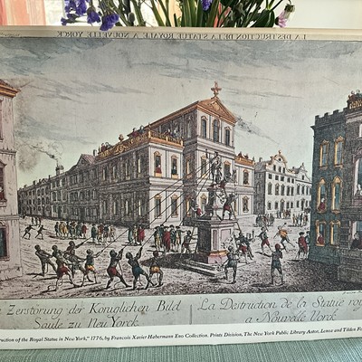   Destruction of the Royal Statue in New York' Print After FX Habermann