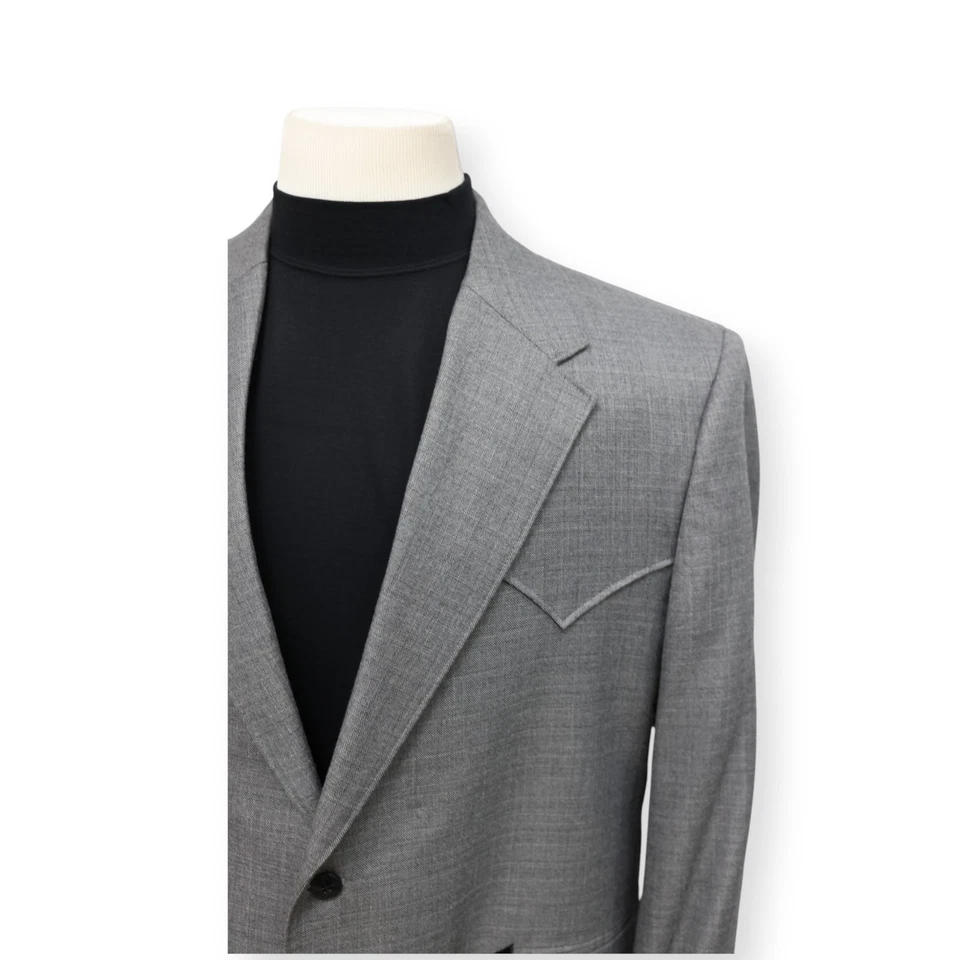 CIRCLE S 男式纯色灰色西部牛仔运动外套西装夹克西装夹克 50 R — 第 3/4 张图片