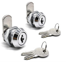 2-Pack 5/8" Tubular Cam Locks Keyed Alike Chrome Locks for Toolbox Mailbox
