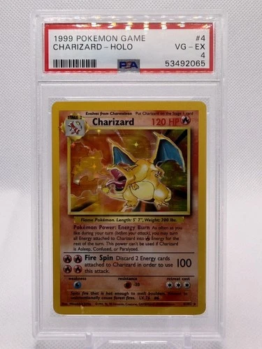 🔥 Charizard HOLO Base Set 1999 PSA 4 #  4/102  Pokemon Card