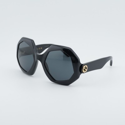 New GUCCI GG1242S 001 Black/Grey 57-24-135 Sunglasses