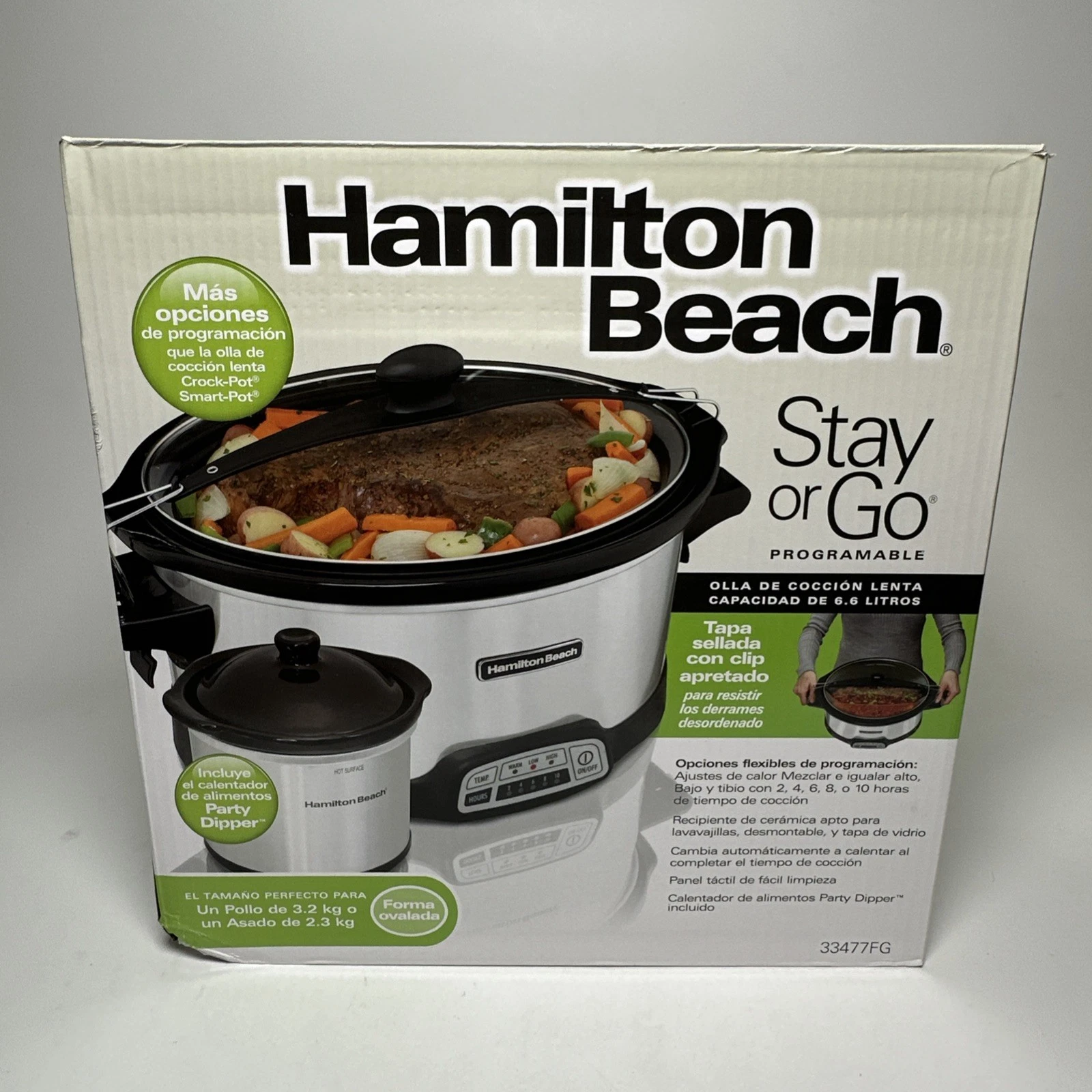 Slow Cooker Crock Pot HAMILTON BEACH 7 Quart Programmable with Party Dipper