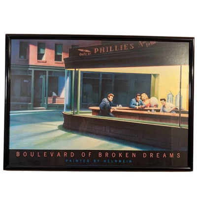 1987 Print - Boulevard of Broken Dreams Nighhawks by Gottfried