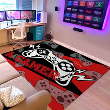 Gaming Area Rugs Gamer Player Rug for Boys Room Decor Teens 3D Video Game Contro