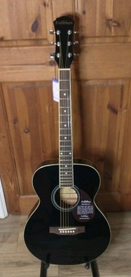 FRESHMAN FA1FBK FOLK-KÖRPER schwarze AKUSTIKGITARRE. Massive Fichtendecke. NEW OLD STOCK
