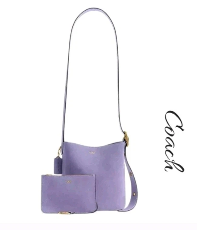 Coach Women's Suede Exterior Purple Bags & Handbags for Women for