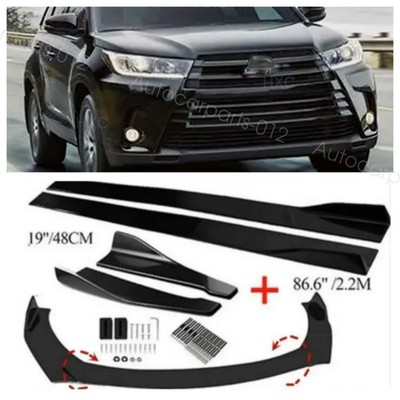 Car Front Bumper Spoiler Kit Side Skirt Rear Lip For 2014-2019 Toyota Highlander