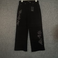 nicole by Nicole Miller Regular Straight Leg Ankle Jean Black 8