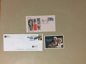 Three NOBEL PRICE Mother Teresa fdc and SS