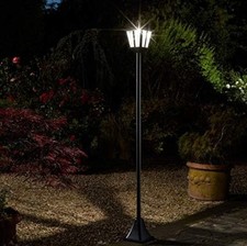 Solar Powered Victorian Style Lamp Post Tall Outdoor Garden LED Light 100 Lumen
