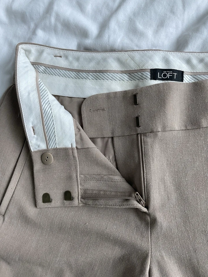 Ann Taylor LOFT Marisa Trouser Pants Women’s Size 4 Khaki Tan Career Work Dress - Image 2 of 4