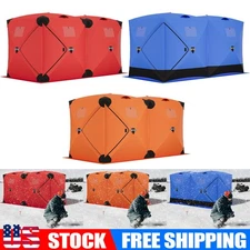 6-8 Person Ourdoor Portable Ice Shelter Pop-Up Ice Fishing Shanty Tent Hub-Style