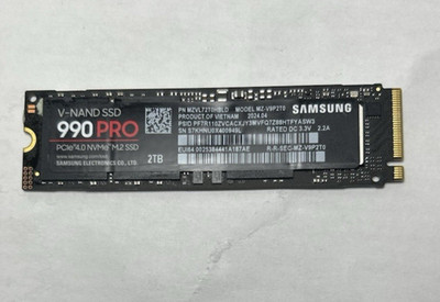 Samsung 990 PRO 2TB NVMe PCIe 4.0 M.2 2280 (MZ-V9P2T0B/AM) Internal SSD