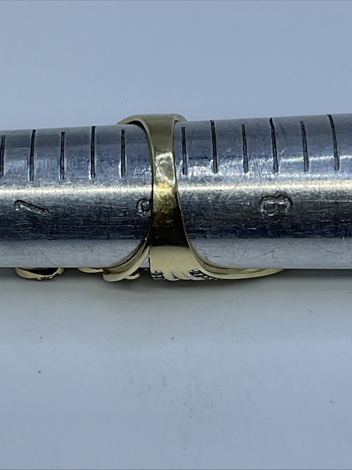 WAVE Ring Solid 14K Yellow Gold Multicolor CZ Fil… - image 12