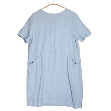 Marks & Spencer Dress Size UK 16 Light Blue Linen Blend Chambray Pocket Casual