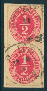 Schleswig Holstein Paar Mi. Nr. 8 gest. Fotobefund Möller BPP einwandfrei