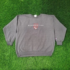 Vintage Benedictine University Sweatshirt Womens L/XL 25x25 Boxy Crop Baggy