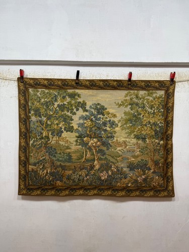 Vintage Beautiful France Aubusson Style Wall Hanging Tapestry 70x93 Cm