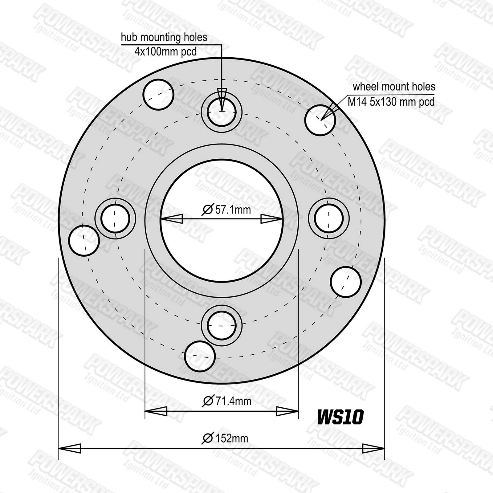 Bulldog 20mm Wheel Adaptors SEAT 4x100 To Porsche 5x130 PCD Hubs One Pair