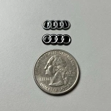 2x Audi Small Logo Key Fob Sticker Emblem Replacement Aluminum Metallic 2pcs