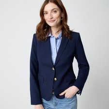 J. Crew Women's Original Schoolboy Blazer Jacket Long Sleeve Navy Blue 8P NWT