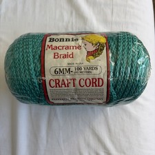 New Vintage Bonnie Macrame Braid 6mm 100 Yard Craft Cord Turquoise Sealed
