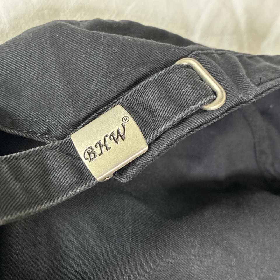 BHW Cadet Cap Hat Zebra Fur Rhinestone Cross Bling Y2K Grunge Biker Rock Punk - Image 2 of 4