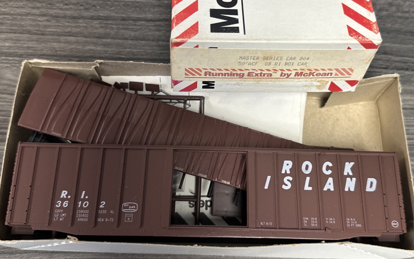 McKean Models Master Series HO Scale Kit #804 50’ ACF OB Rock Island NOS