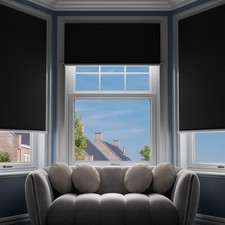 Blackout Curtains No Drill Blinds Indoor Windows W/ Magnetic Snaps,100 Blackout