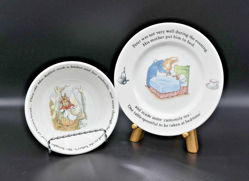 Wedgewood England Peter Rabbit Small Plate and Cereal Bowl Set Adorable!