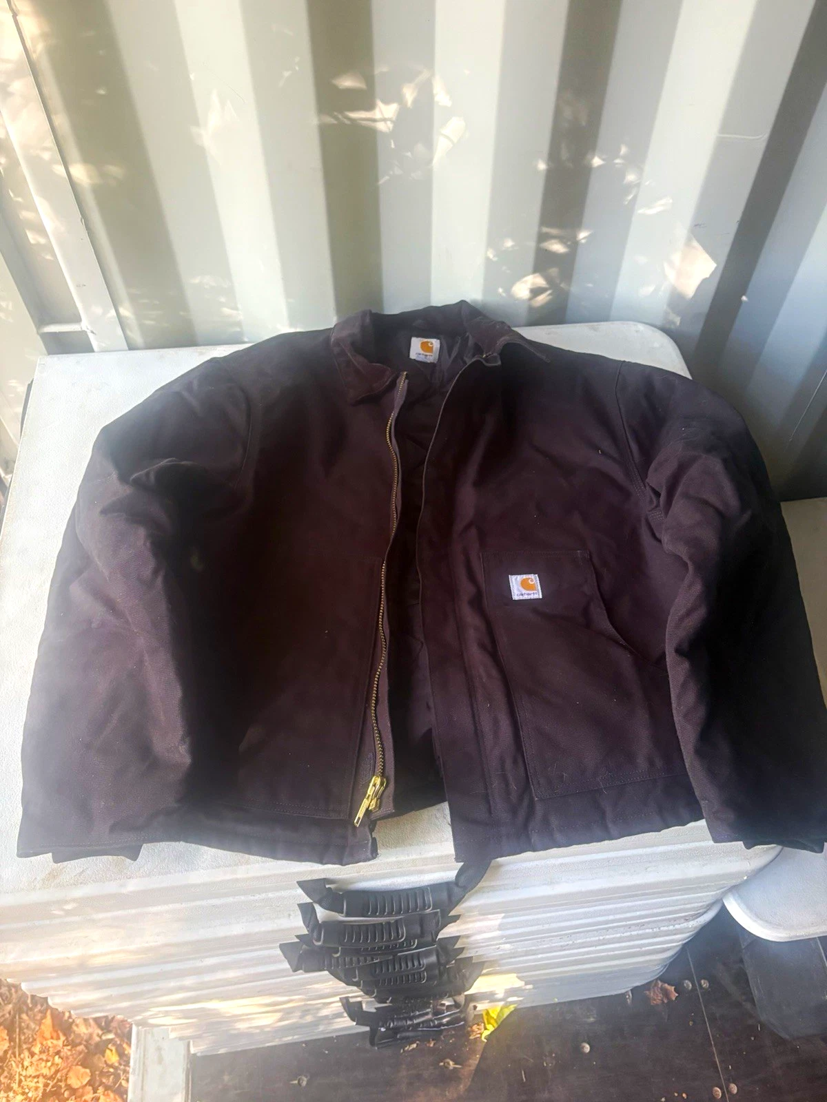 Carhartt Detroit Men's Black Canvas Cotton Lined Full Zip Jacket Relaxed 2XL - product detail image 1