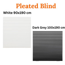 IKEA SCHOTTIS Pleated Blind White 90x190cm & Block-Out Dark Grey 100x190cm