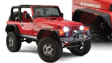 Bushwacker Front Rear Flat-Style Matte Black Fender Flares for 97-06 Wrangler