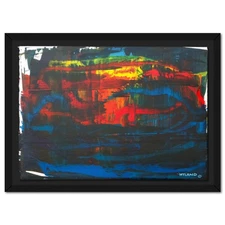 Wyland- Original Watercolor Painting on Deckle Edge Paper "Abstract"