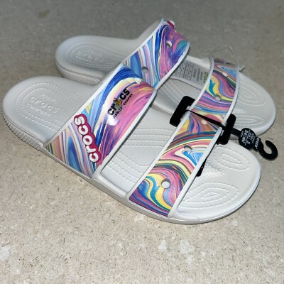 New Crocs Two Strap Sandals Slides Shoes Adult Womens Mens