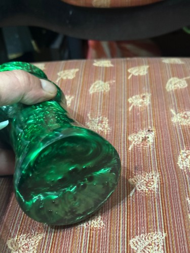 Jarrón vintage de baquelita Catalin verde flujo de lava decoración retro mediados de siglo años 60 raro - Imagen 3 de 5
