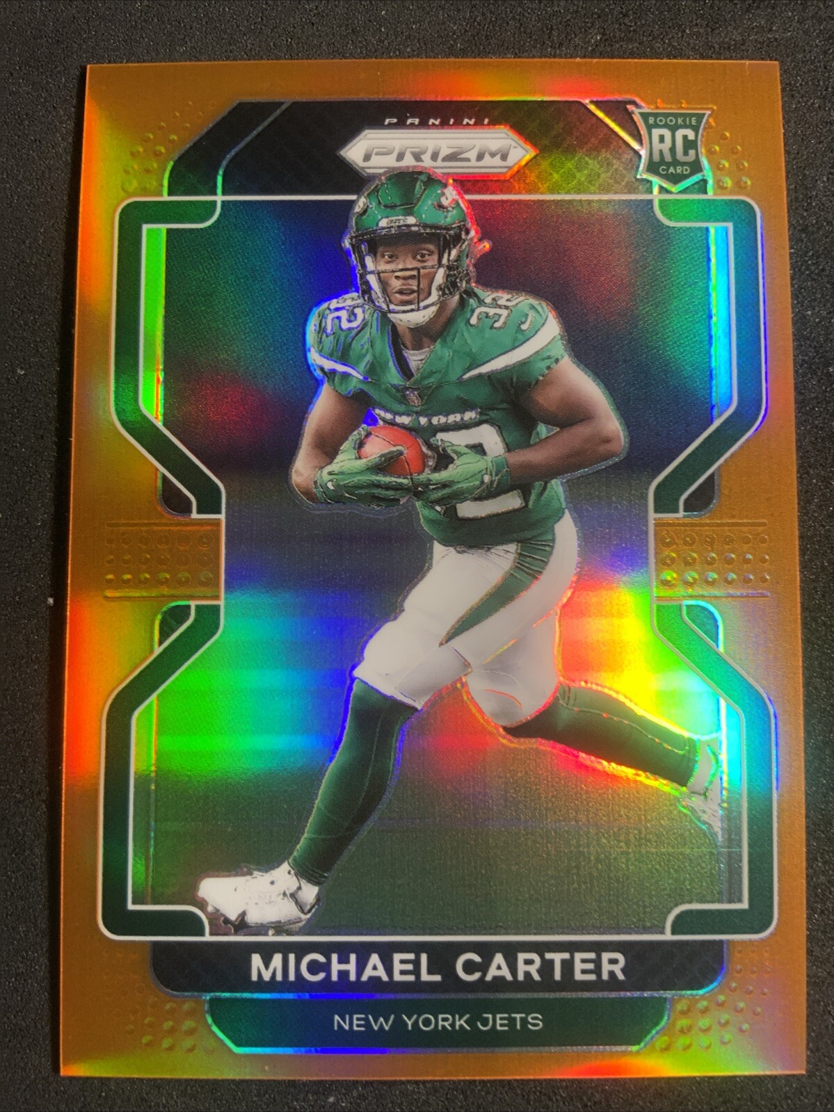 2021 Prizm Football Michael Carter #365 Orange /249 Rookie Card RC Jets