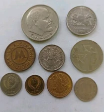 Soviet Russia  Coins Token Metro Lenin Kopeks Rubles ,lot 9 Pcs.#195E
