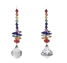 Ganz Crystal Expressions Acrylic Rainbow Faceted Suncatcher / Ornament - 6"