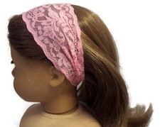Pink Stretchy Lace Headband for 18 inch Doll Clothes Girl Accessories