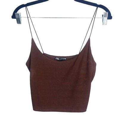 spaghetti strap crop top zara